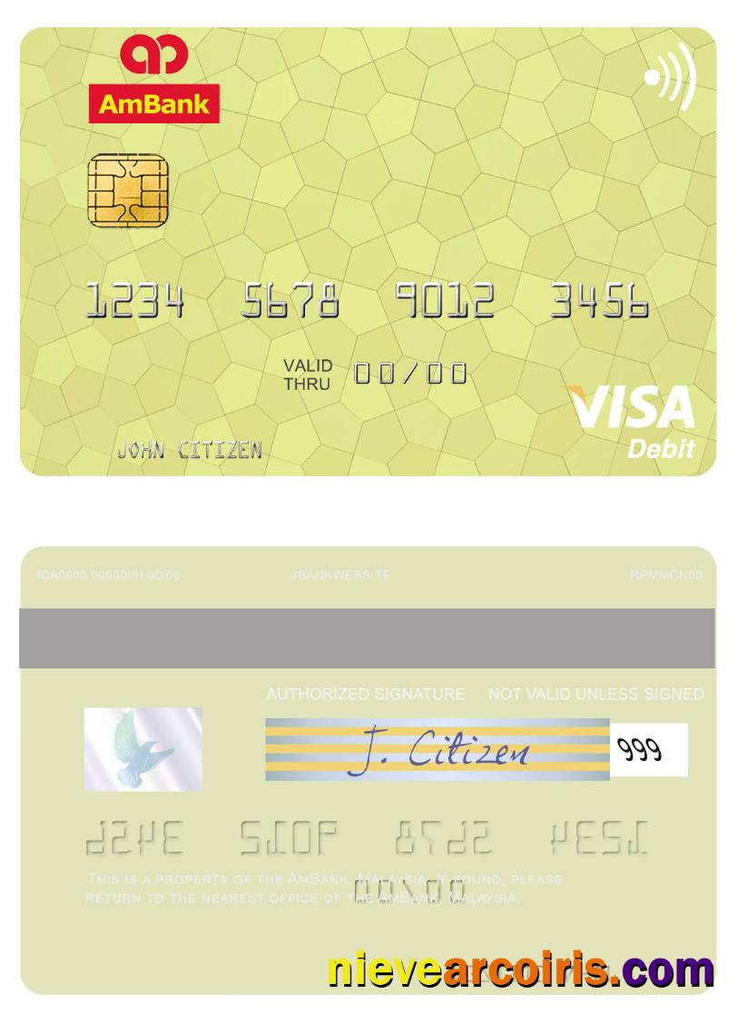 Malaysia AmBank visa debit card